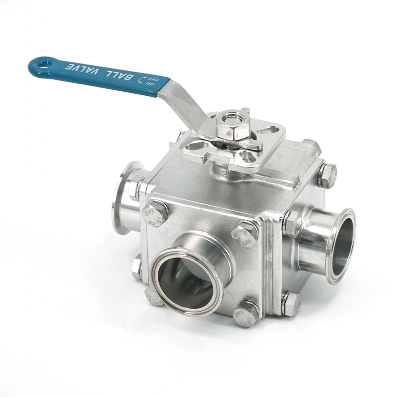 Sanitary Pneumatic Square Three-Way Ball Valve