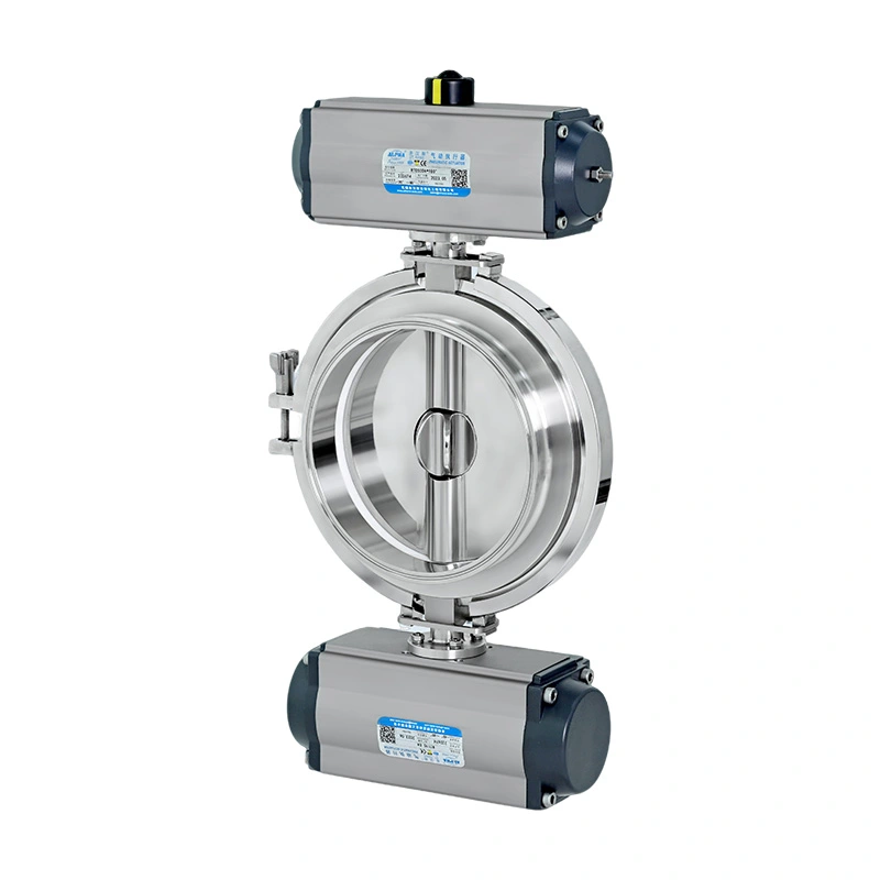 Sanitary Double Dosing Butterfly Valve untuk Pelepasan Serbuk